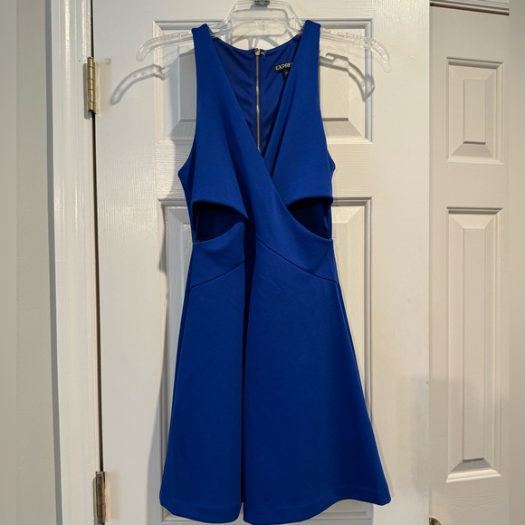 Express Blue Dress With Side Cut Outs - Size 0 - Picture 2 of 7
